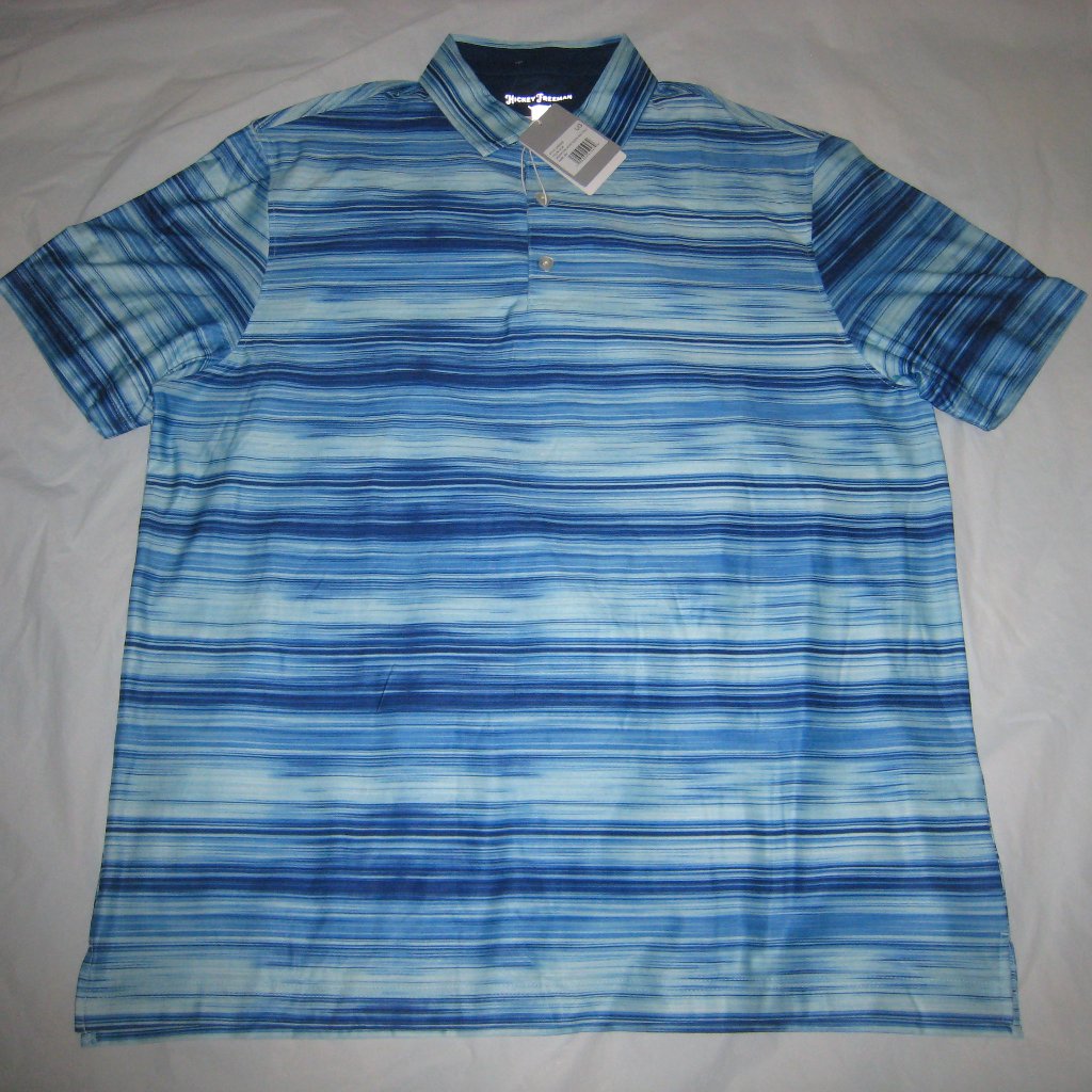 Nwt Hickey Freeman Golf Men's Active Stretch Upf Protection Polo Shirts Blue M